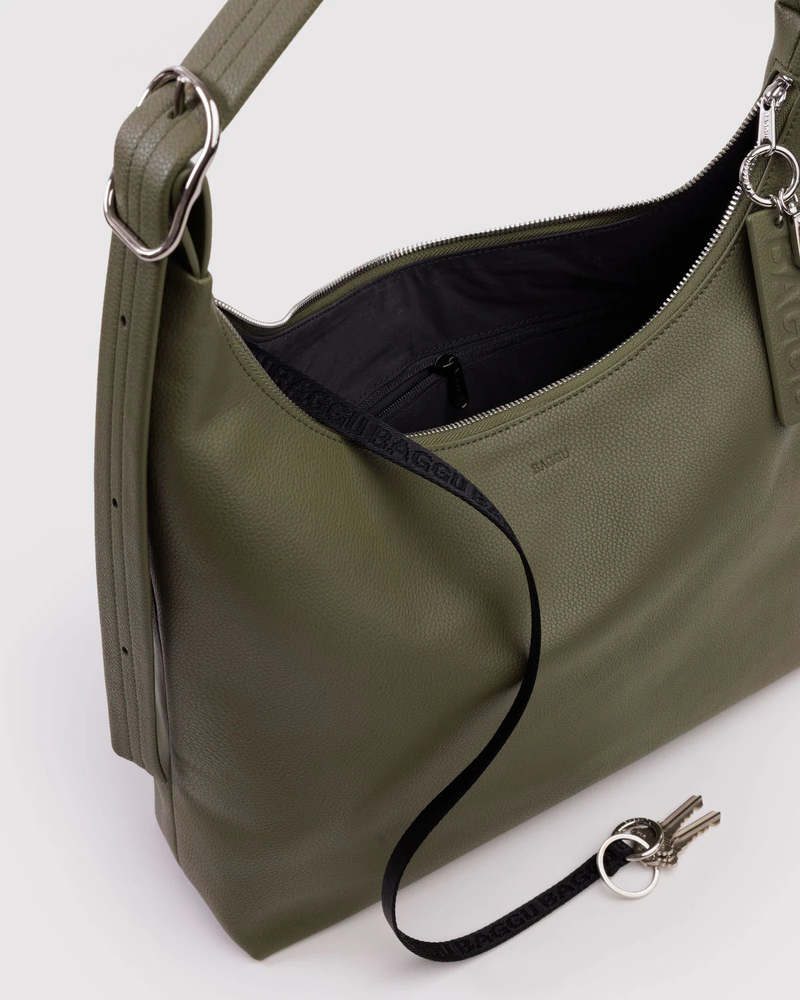BAGGU Loden Recycled Leather Shoulder Bag