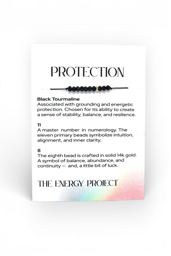 C. GRASSI The Energy Project Bracelet Protection - Black Tourmaline/Solid 14K Gold Bead