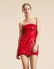 Cynthia Rowley Ruby Slipper Mini Dress - Red - Thumbnail 3