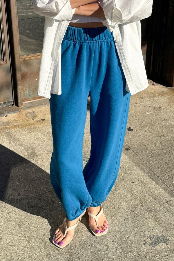 Le Bon Shoppe French Terry Balloon Pants - Teal Blue