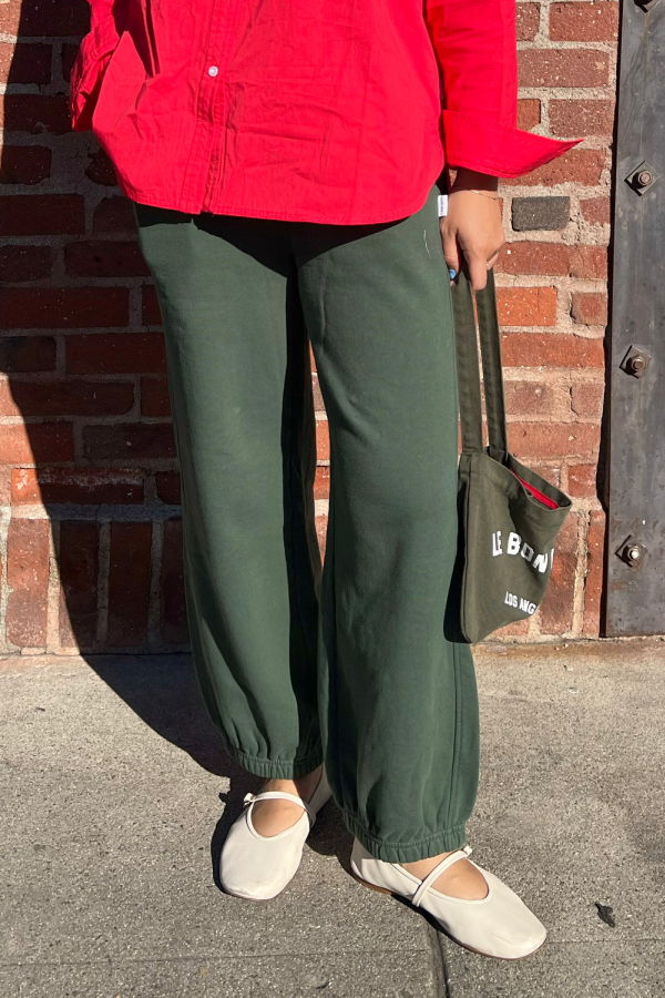 Le Bon Shoppe French Terry Balloon Pants - Cedar Green