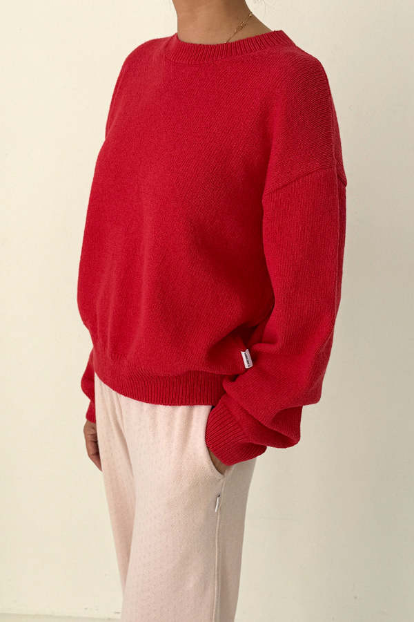 Le Bon Shoppe Milo Cotton Crewneck Sweater - Chili