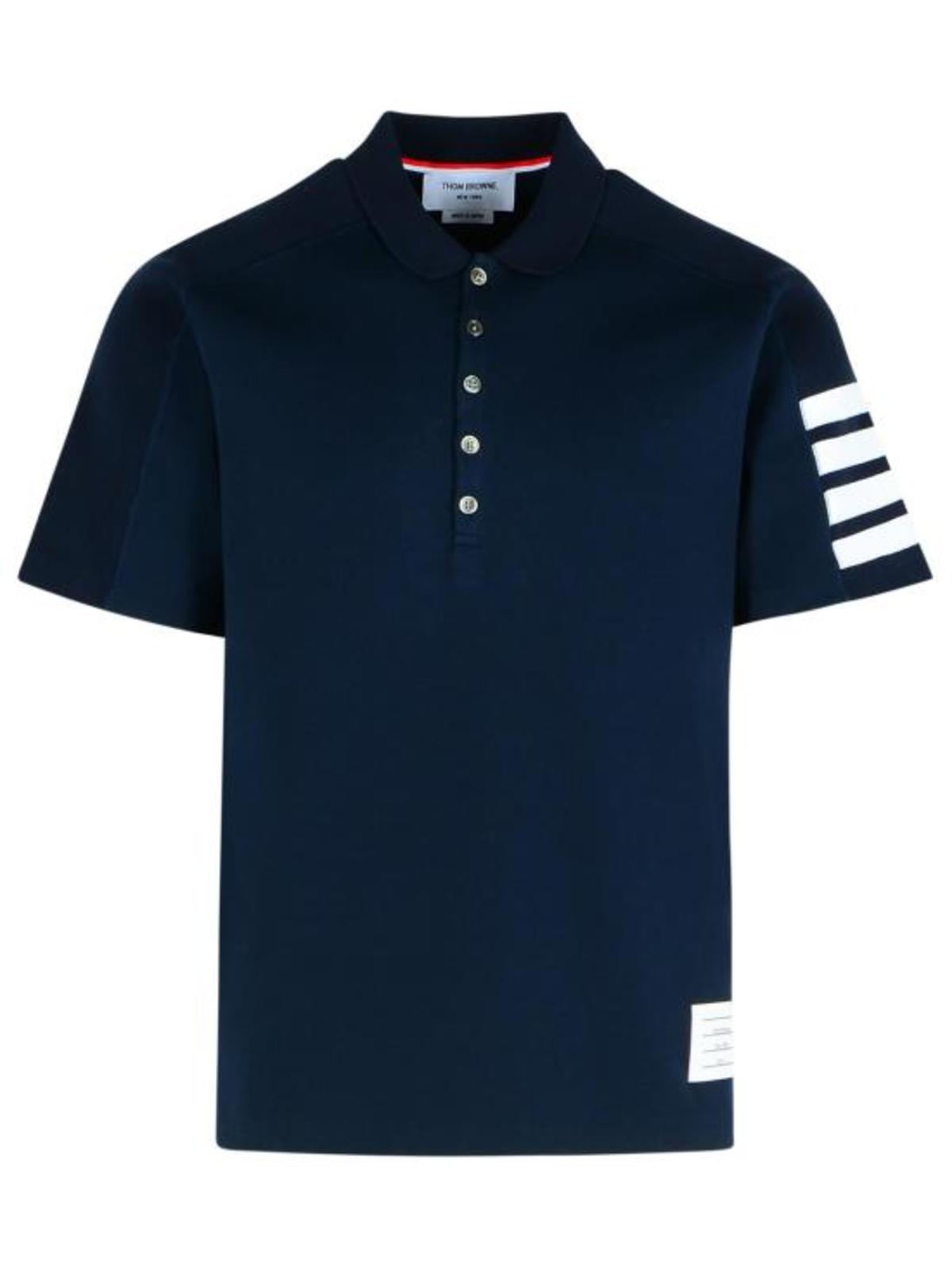 thom browne 4 Polo Shirt - Navy - Image 1 of 3