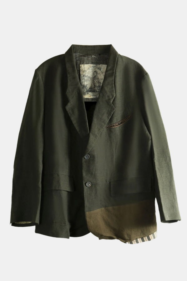 Ziggy Chen Boxy Two Button Blazer - Dark Green