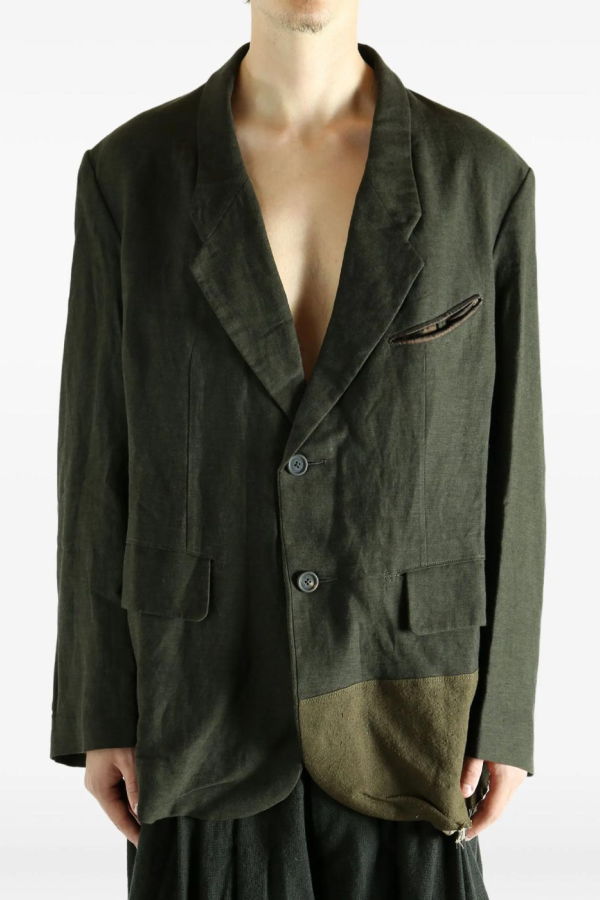 Ziggy Chen Boxy Two Button Blazer - Dark Green