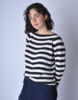 A Punto B Navy Natural Striped Sweater - Thumbnail 1
