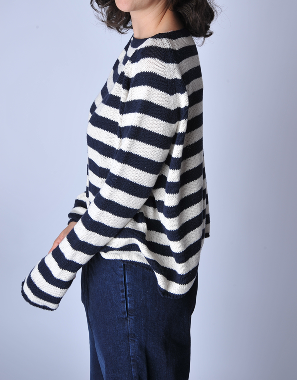 A Punto B Navy Natural Striped Sweater - Image 3 of 5