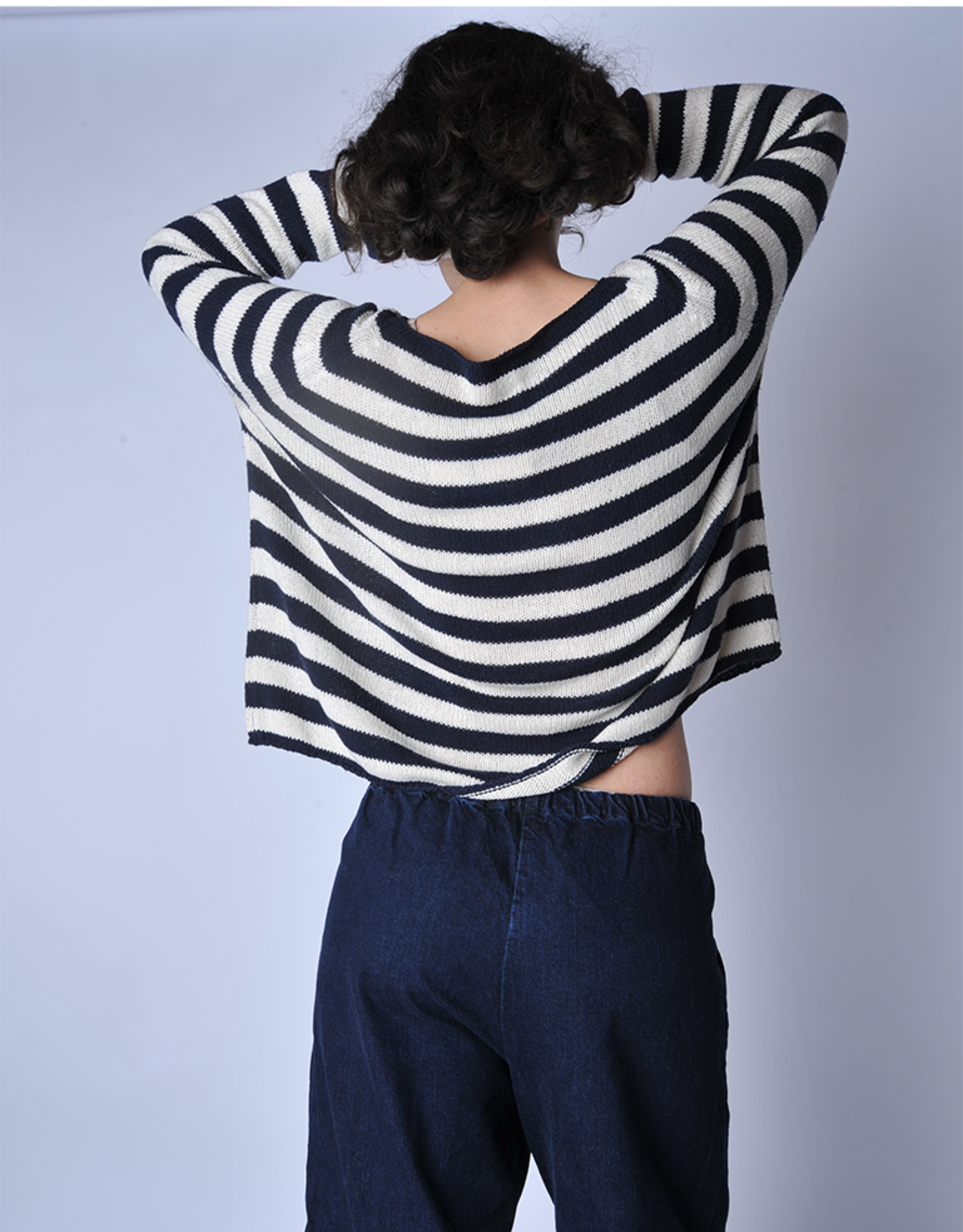 A Punto B Navy Natural Striped Sweater - Image 4 of 5