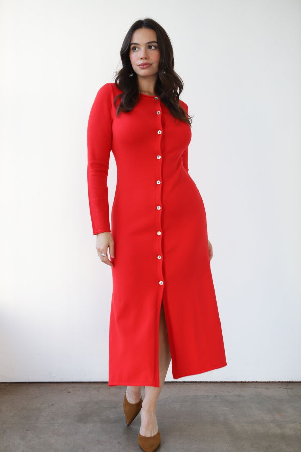 Callahan Knitwear Inside Out Button Up Maxi Dress