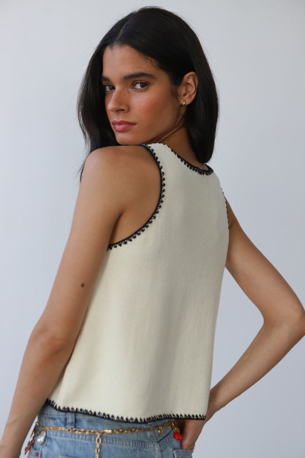 Callahan Knitwear Mala Stitch Tank Tank Top - Cream