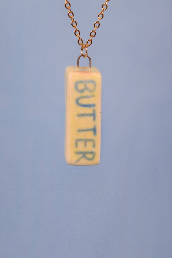 Juice Ceramics Handmade Pottery and Jewelry Butter Ceramic Charm Pendant Necklace