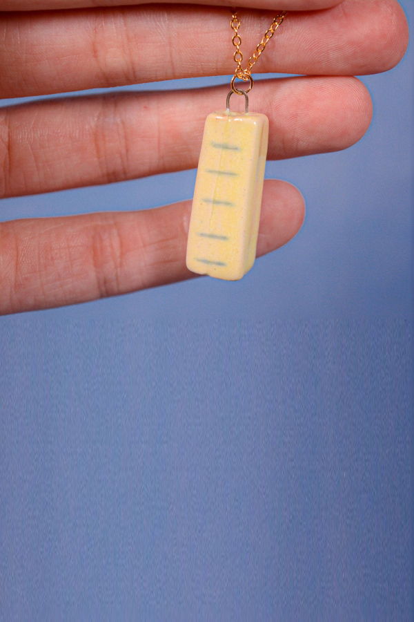 Juice Ceramics Handmade Pottery and Jewelry Butter Ceramic Charm Pendant Necklace