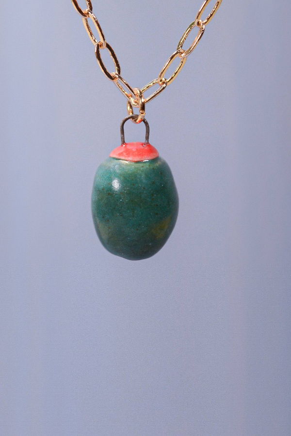 Juice Ceramics Handmade Pottery and Jewelry Ceramic Charm Pendant Necklace