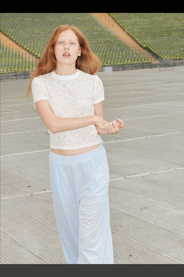 Simone Wild Lace Tiny Tee - White