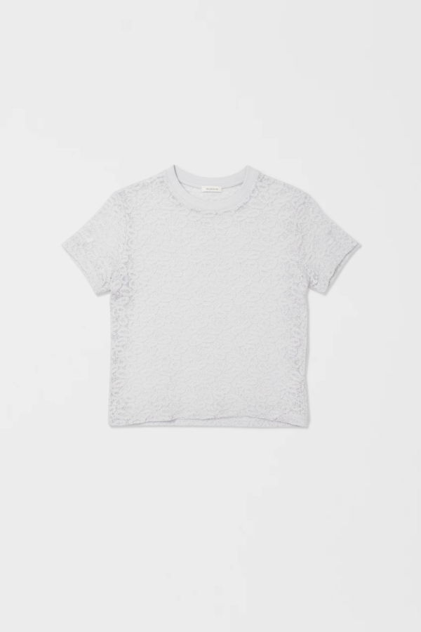 Simone Wild Lace Tiny Tee - White