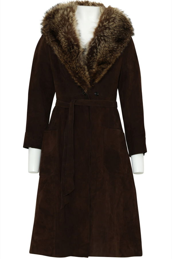 Kyller (Sweden) Vintage, 1960s, Goat Suede, Fox Fur