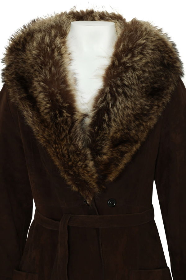 Kyller (Sweden) Vintage, 1960s, Goat Suede, Fox Fur