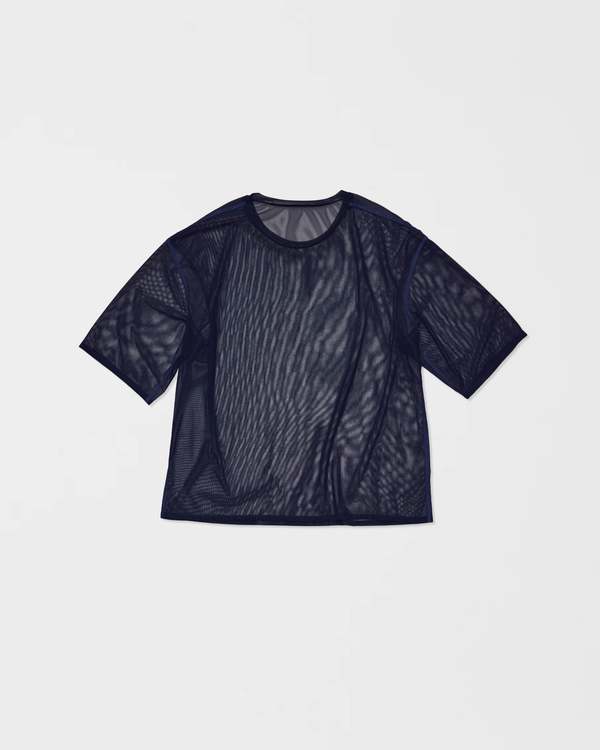 Simone Wild Mesh Oversized Tee - Navy