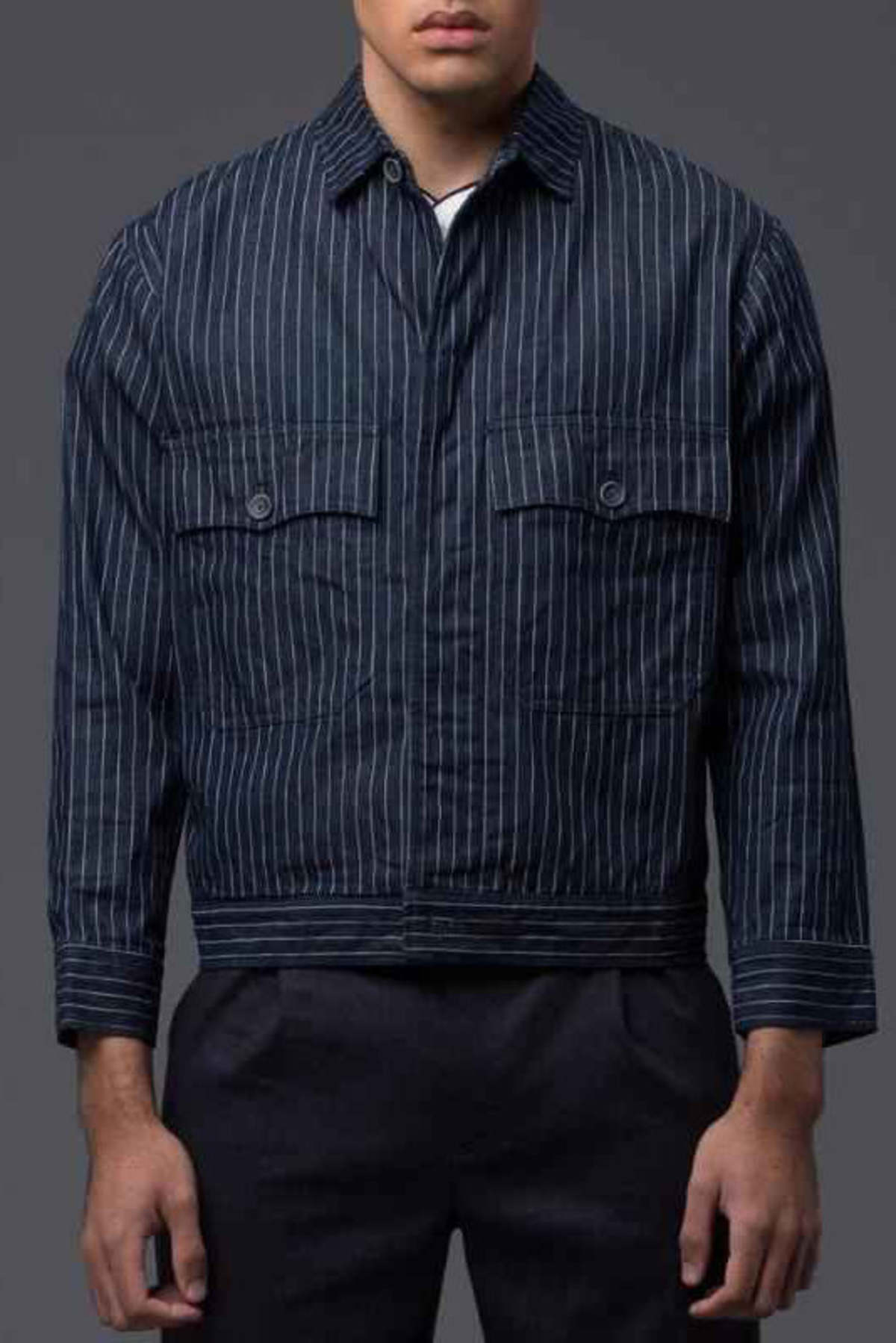 THE ENSIGN Carson Coat - Navy Pinstripe - Image 1 of 5