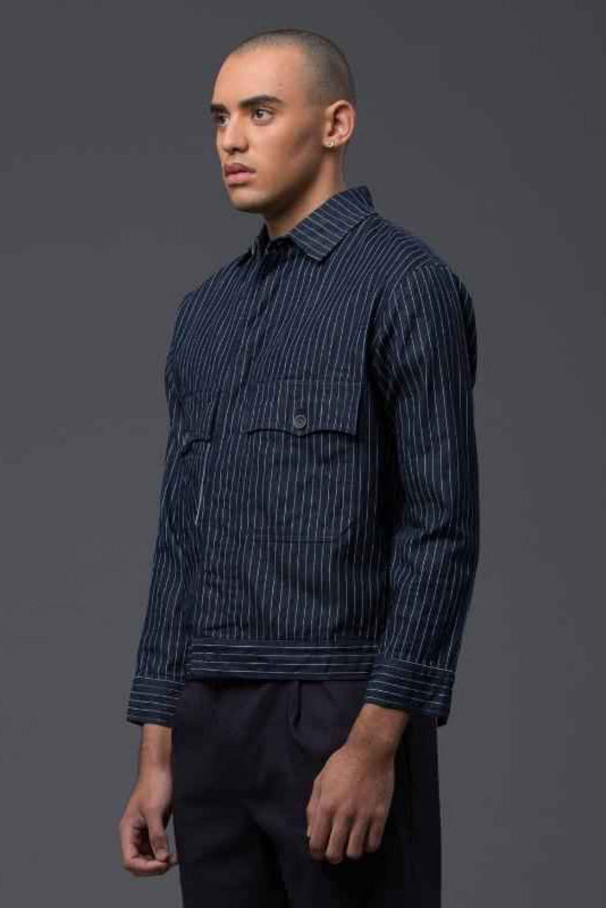 THE ENSIGN Carson Coat - Navy Pinstripe - Image 2 of 5