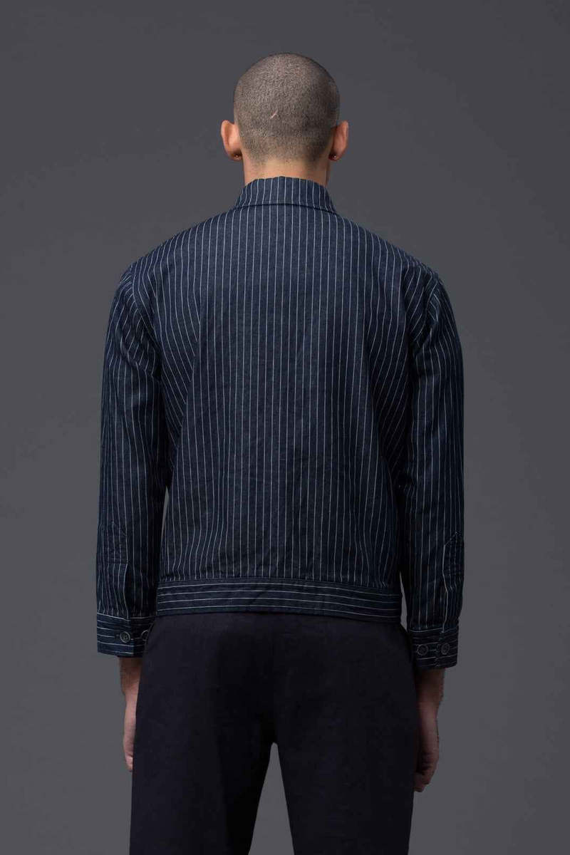 THE ENSIGN Carson Coat - Navy Pinstripe