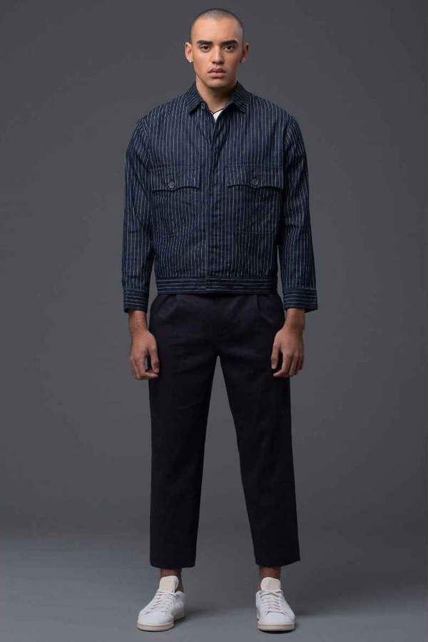 THE ENSIGN Carson Coat - Navy Pinstripe