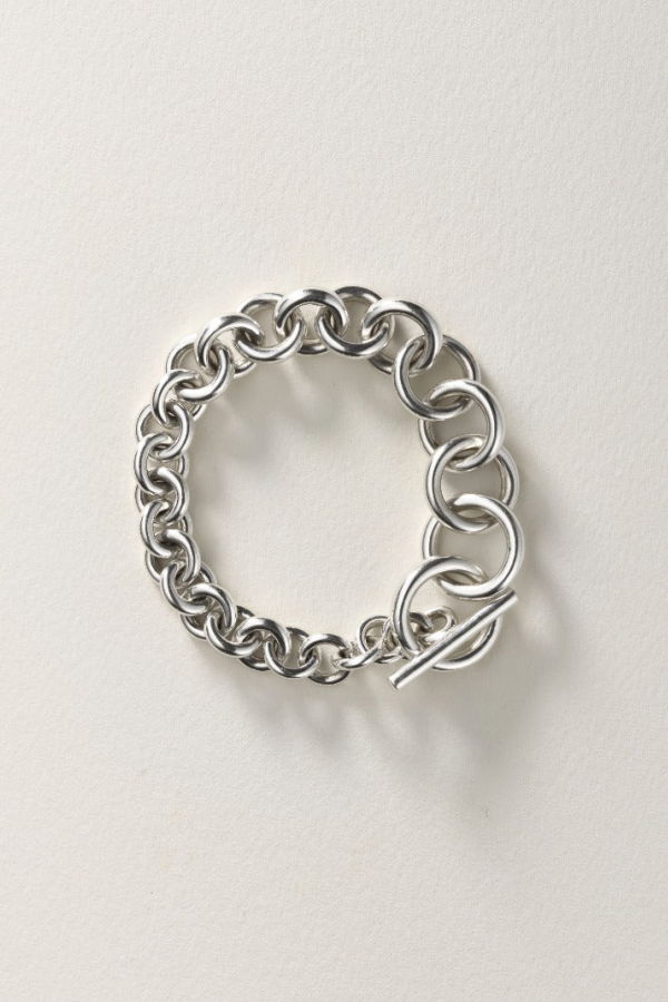 Annika Inez Wide Tapered Link Bracelet - Silver
