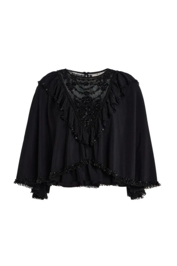 Sea NY Shanna Lace Beaded Capelet Top