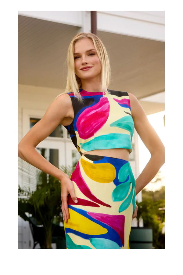 Hunter Bell Lynne Skirt in Stroke of Spring