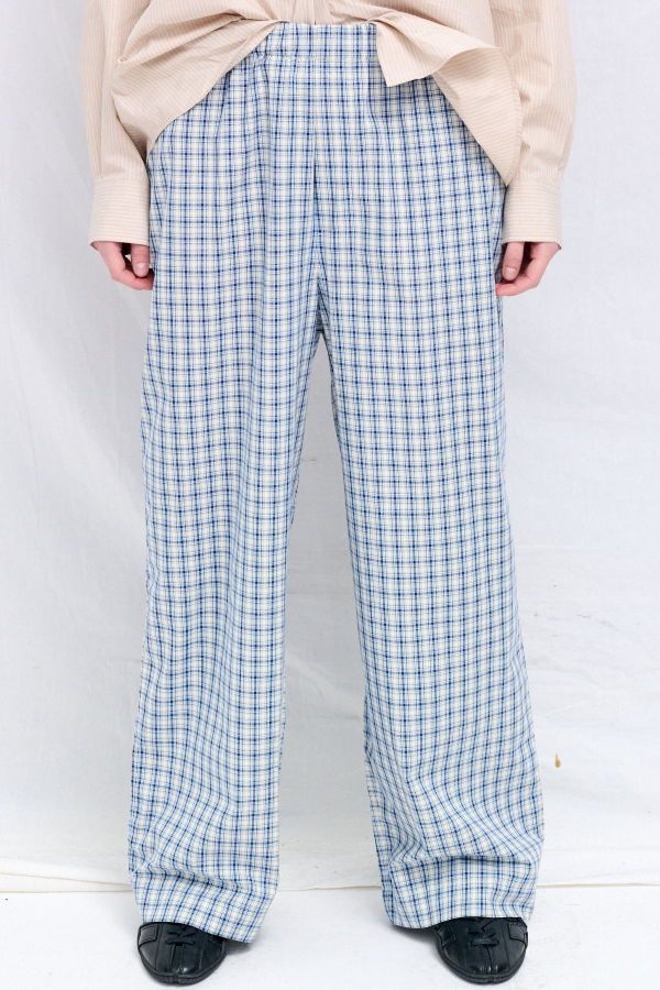 Baserange Blue Check Claude Pants