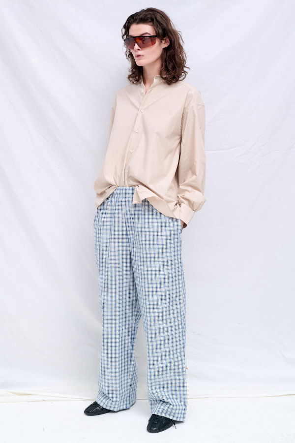 Baserange Blue Check Claude Pants