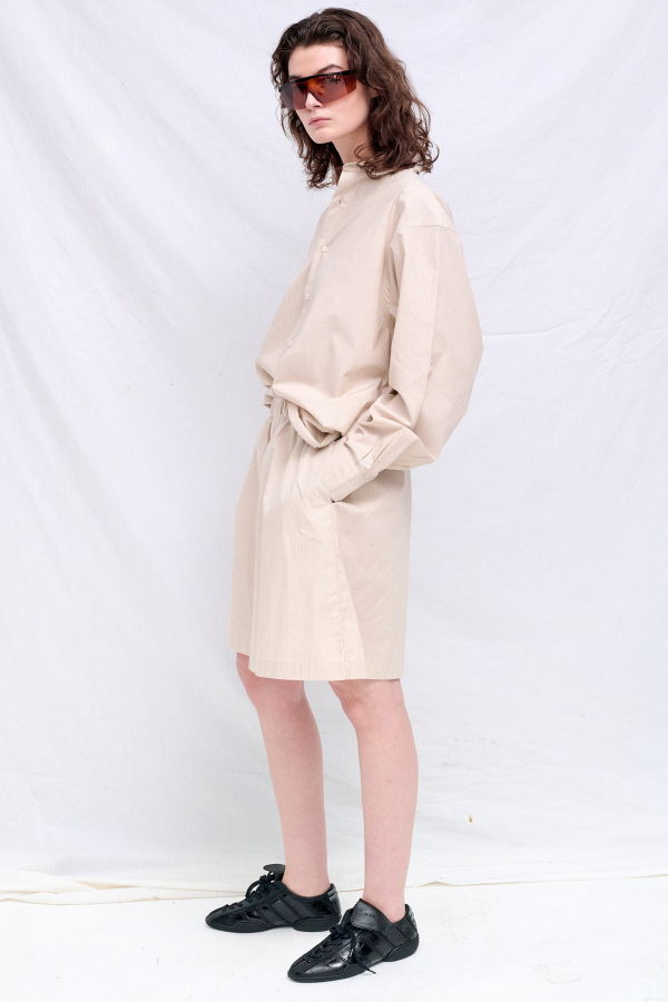 Baserange Claude Shorts - Brown Stripe