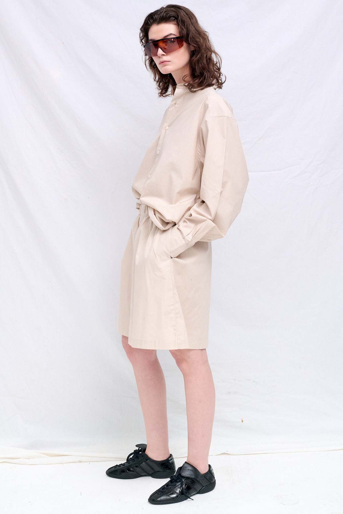 Baserange Claude Shorts - Brown Stripe - Image 1 of 3