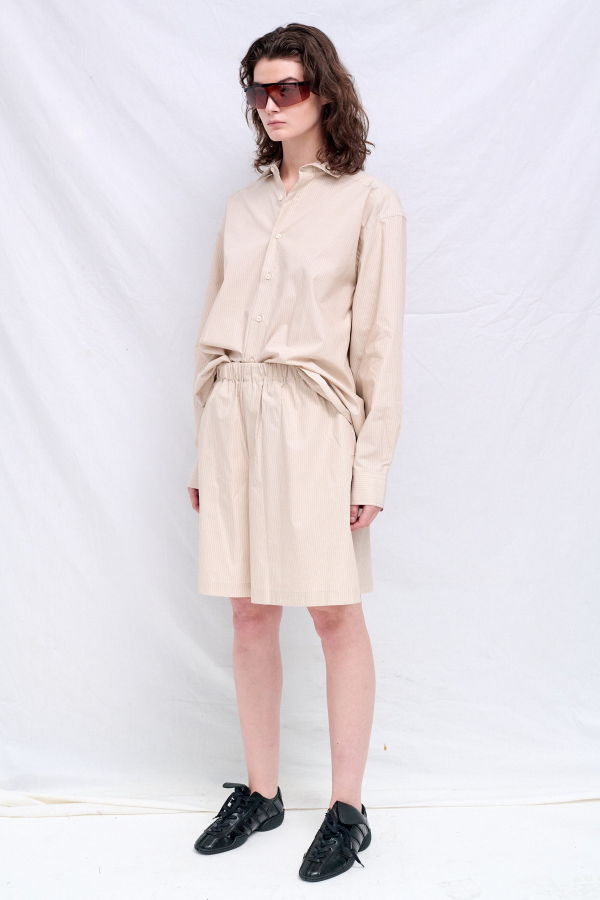 Baserange Claude Shorts - Brown Stripe