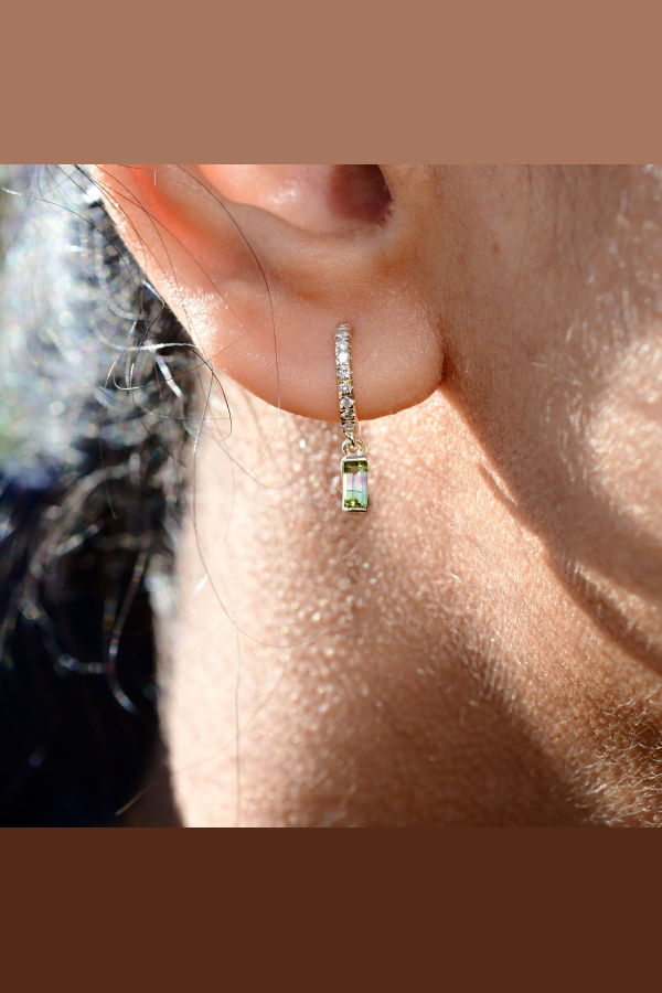 Mirante Kelburn Hoops White Diamond Earrings