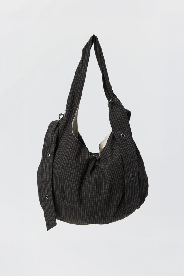 mfpen Eyelet Shoulder Bag Dark Linen Check