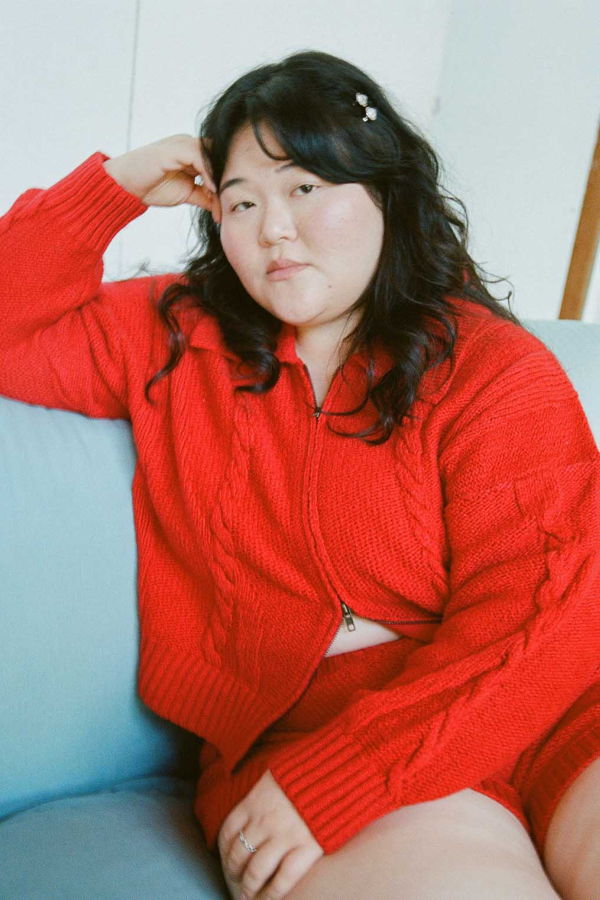 Noble Braided Knit Cardigan - Paprika