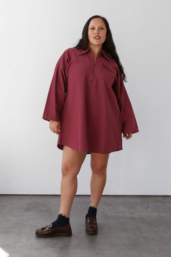 Noble Mini Smock Dress - Bordeaux