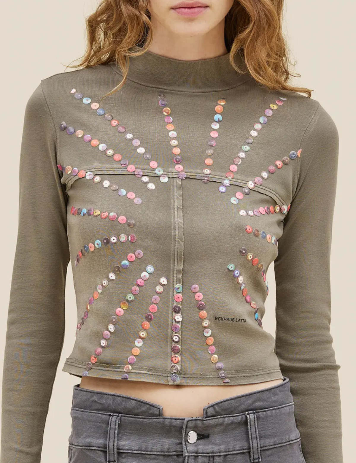 ECKHAUS LATTA Lapped Baby Turtleneck Top - Image 1 of 6