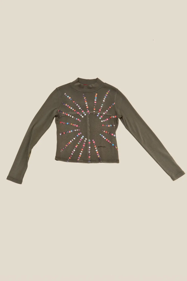 ECKHAUS LATTA Lapped Baby Turtleneck Top