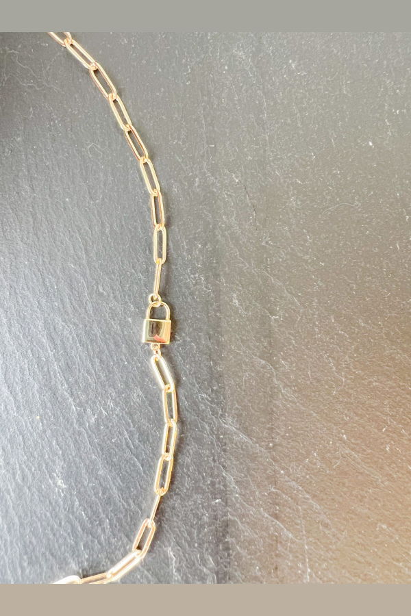 Thatch Jessa Lock 14k Gold Plated Necklace