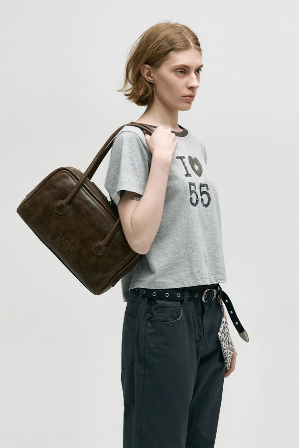 SOFT BOSTON BAG | Washed Brown