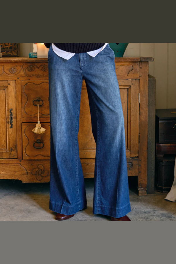 Frank & Eileen West Village Italian Wide Leg Chino - 1984 Washed Blue