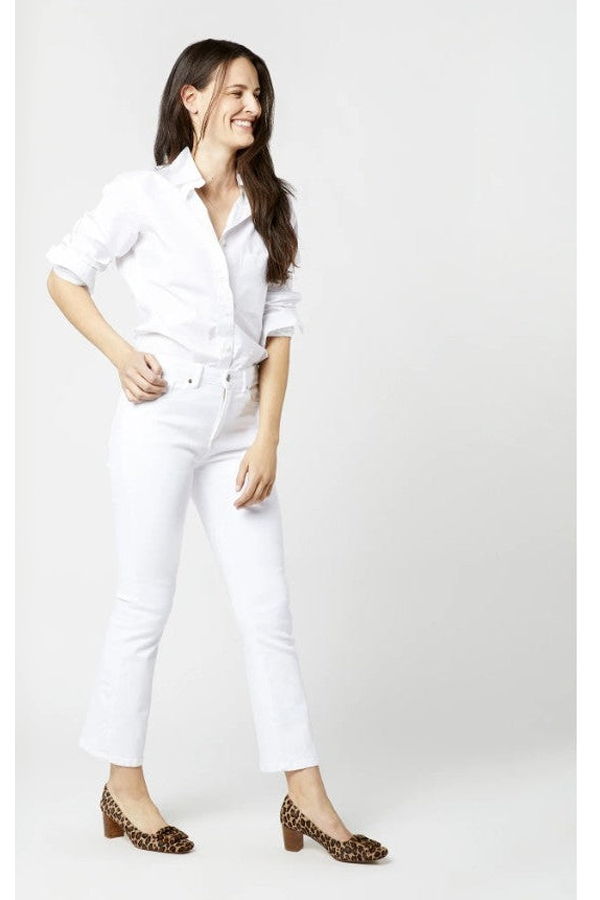 MASHBURN Kendall Flare 5-Pocket Jean - White Stretch Denim