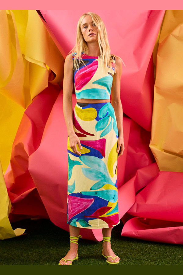 Hunter Bell Lynne Skirt - Stroke Of Spring