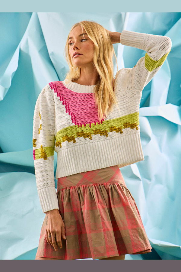 Hunter Bell Sully Pullover Sweater - White Multi