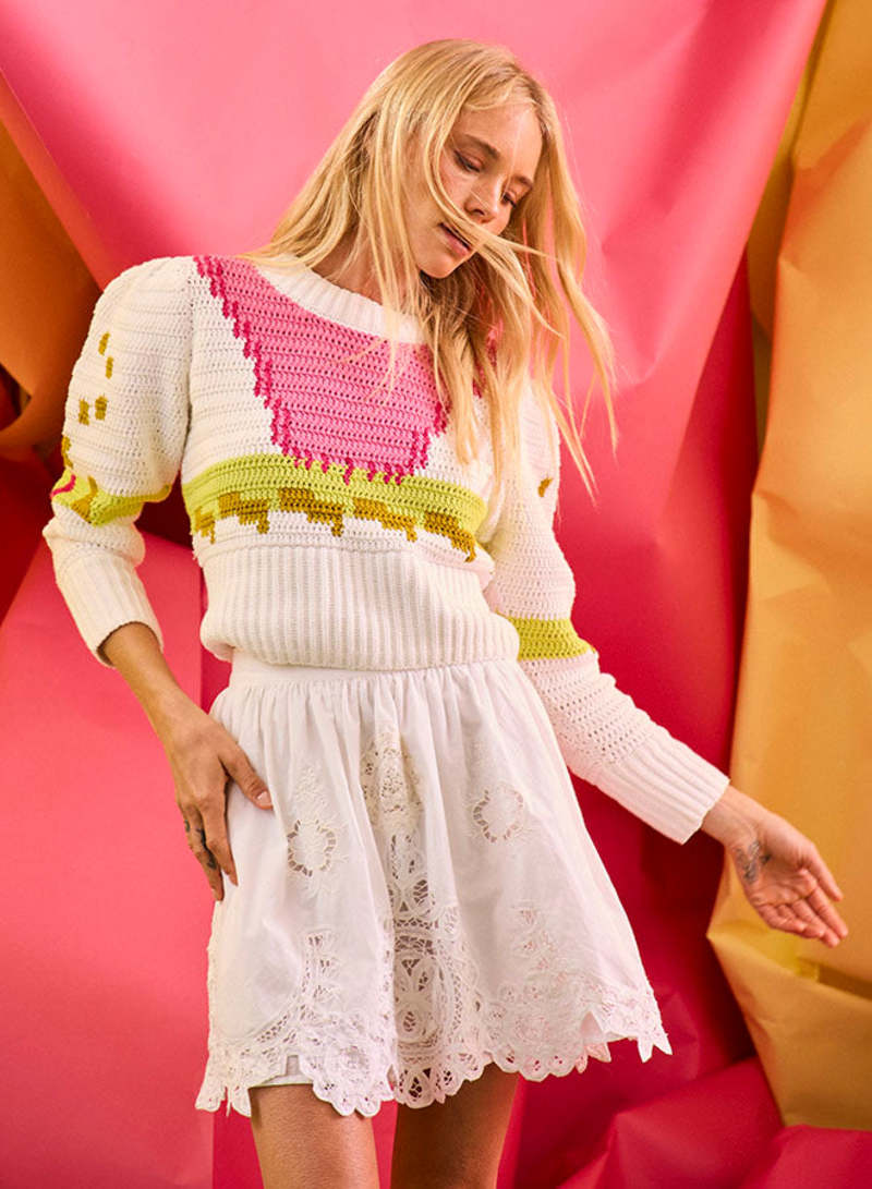 Hunter Bell Sully Pullover Sweater - White Multi