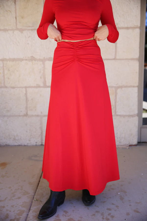 Maria Cher Vera Harlee Midi Skirt - Red