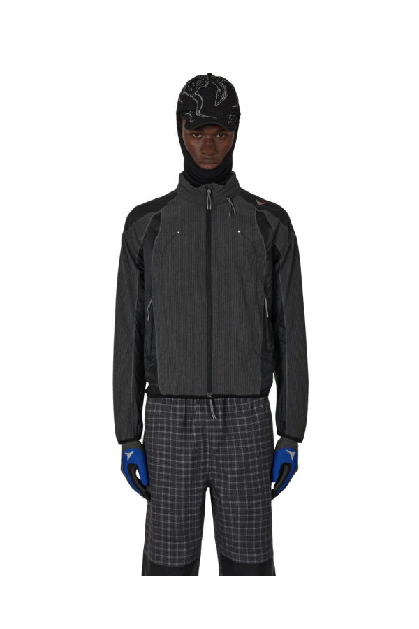 ROA Numb Pinstriped Hooded Wind Jacket - Black