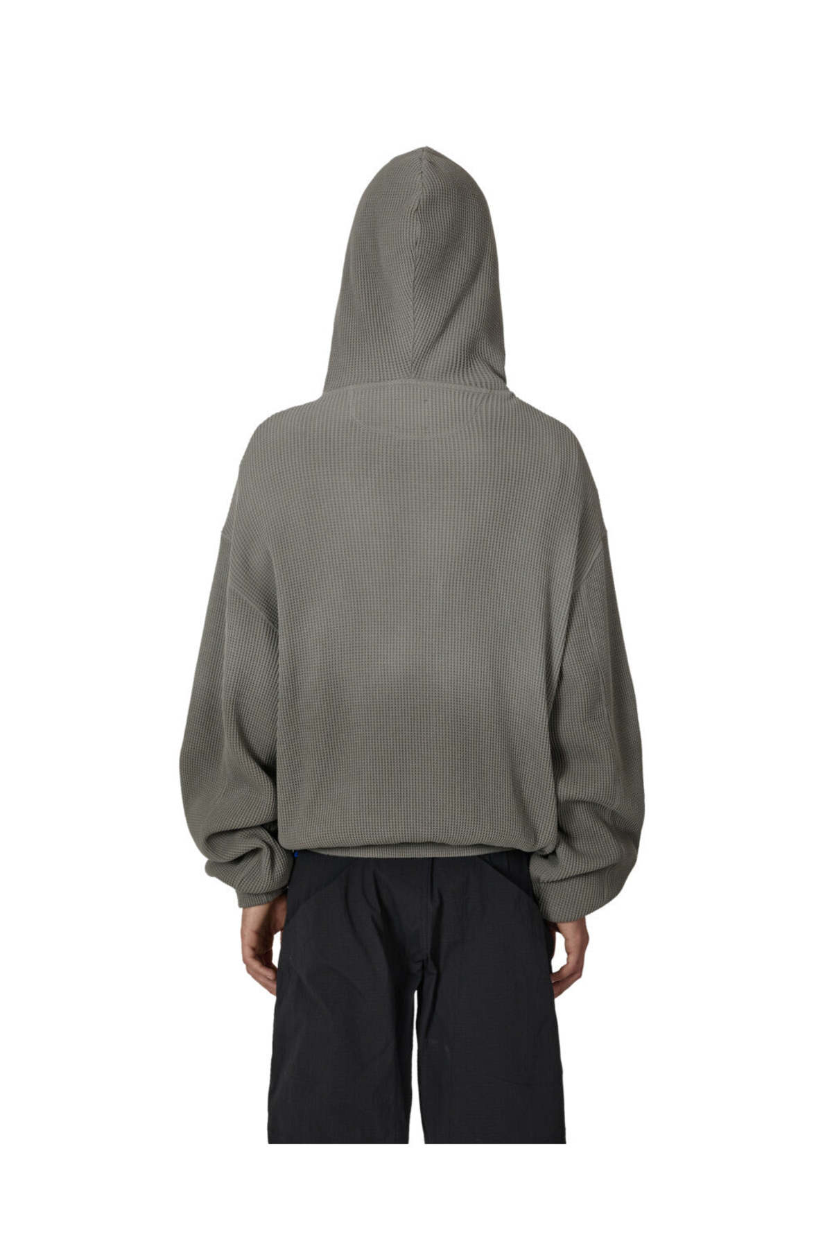 ROA Grey Bee Sun Faded Organic Waffle Zip Up Hoodie - Gray - Image 2 of 4